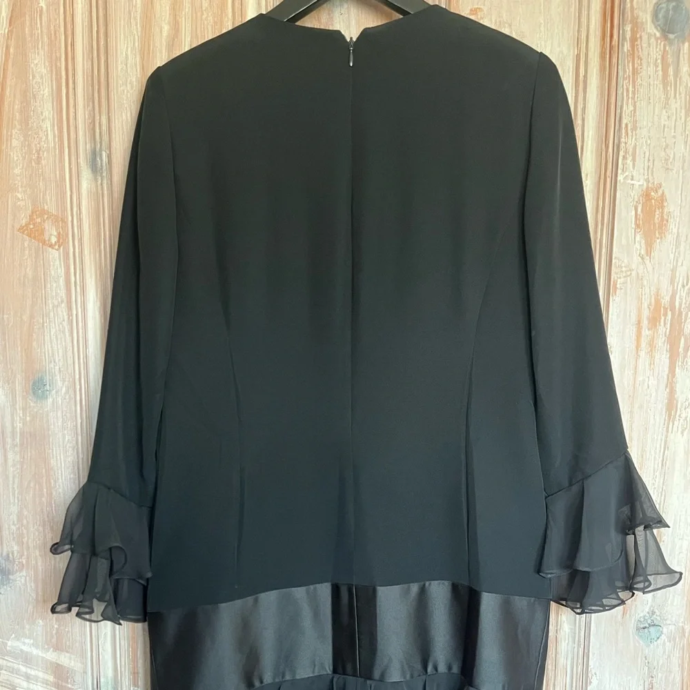 Marlene’s Golden Hanger Vintage Midi Shift Dress Evening Black Size 14 - Picture 5 of 9